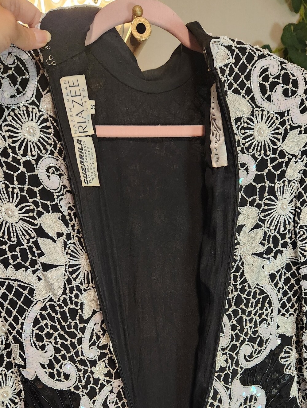 Vintage Naeem Khan For Lillie Rubin Riazee Nights Silk Embellished Evening Gown - Picture 14 of 14